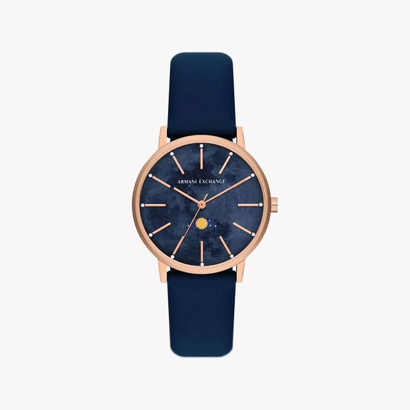 ARANI EXCHANGE AX7149SET - MODERN ROSE GOLD & BLUE LEATHER WOMEN'S WATCH