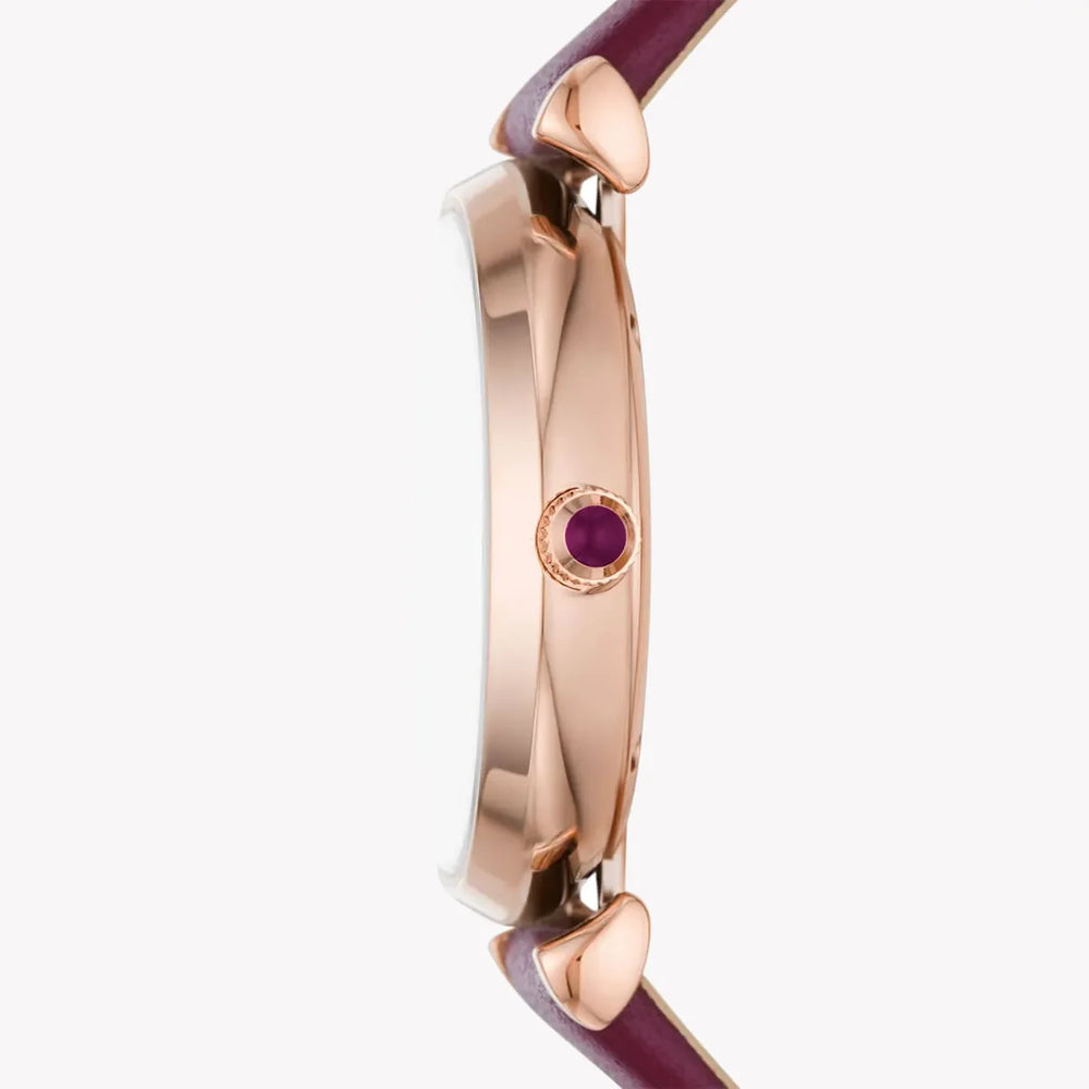Emporio Armani Women's Burgundy Leather Watch, Multicolor Dial | Ar11487 by i-watch
