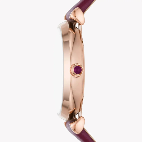 Emporio Armani Women's Burgundy Leather Watch, Multicolor Dial | Ar11487 by i-watch