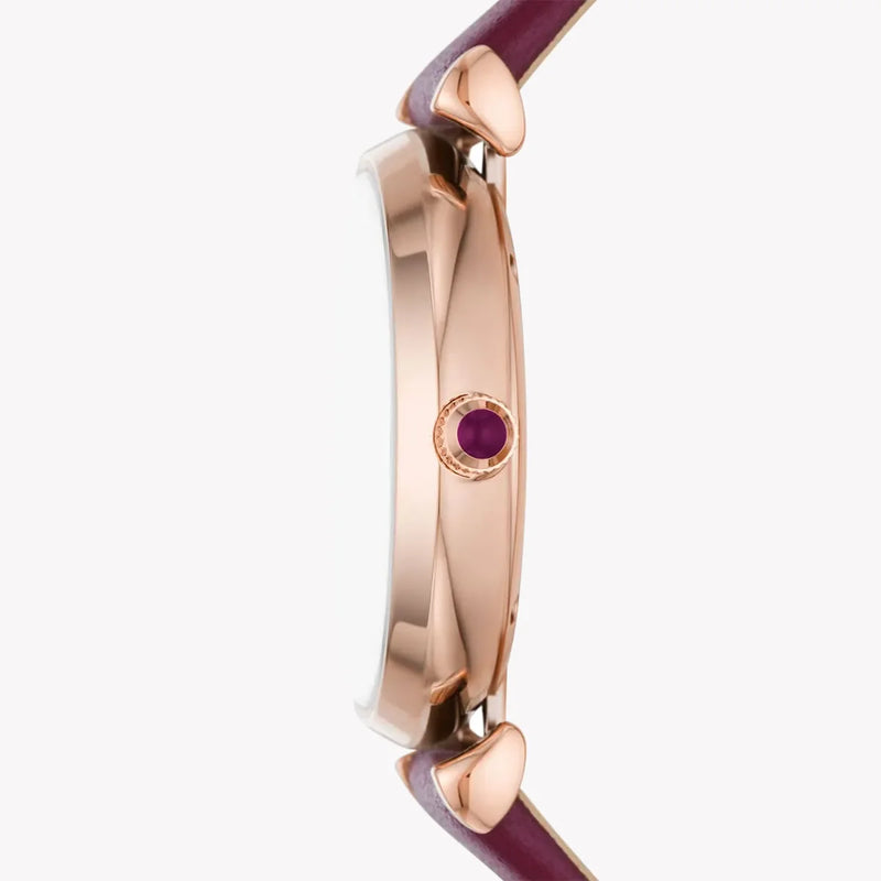 Emporio Armani Women's Burgundy Leather Watch, Multicolor Dial | Ar11487 by i-watch