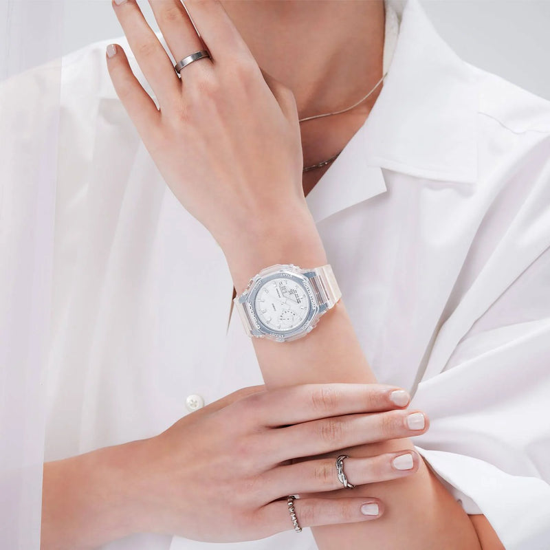 Casio G-Shock Gma-S2100sk-7adr - Adventure Awaits! Unisex Watch With Silver Resin Case & White Band by i-watch