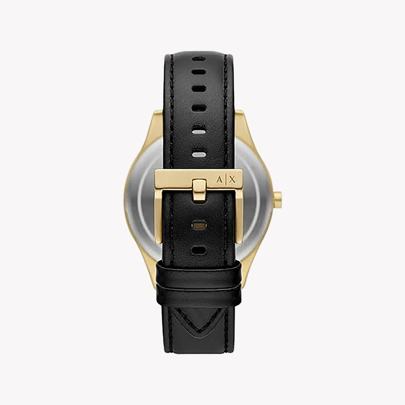 Armani Exchange Men's Gold Watch, Black Leather Band | Ax1876 by i-watch