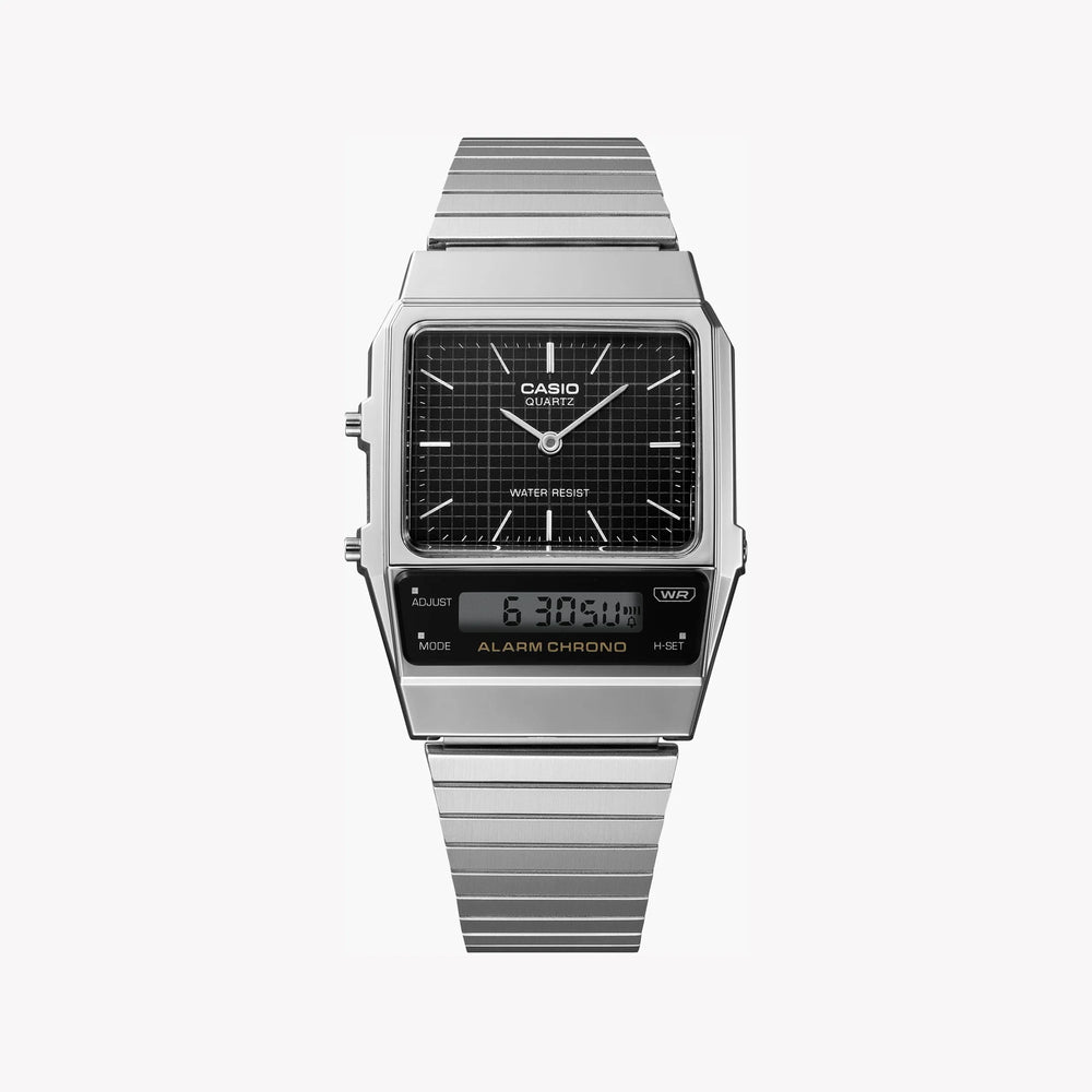 Casio Men's Silver Resin & Stainless Steel Watch, Black Dial | Aq-800e-1a by i-watch