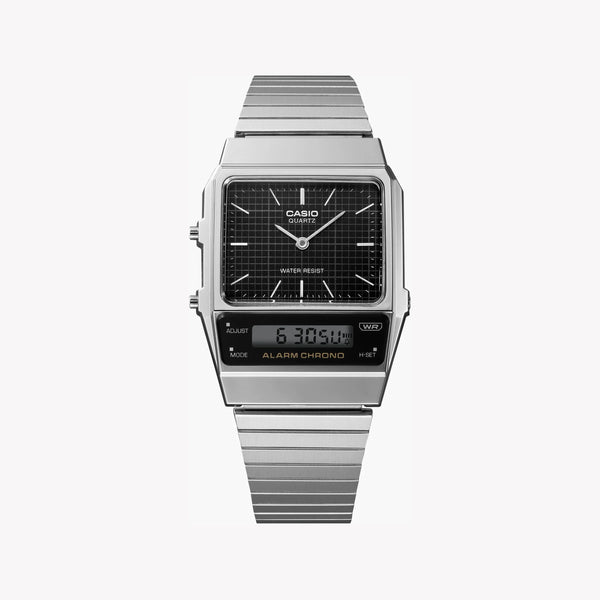 Casio Men's Silver Resin & Stainless Steel Watch, Black Dial | Aq-800e-1a by i-watch