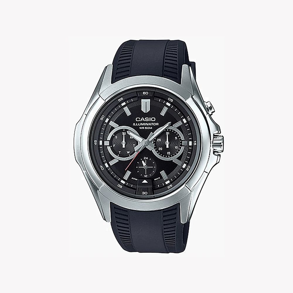 Casio Mtp-E204-1avdf Adventure Ready - Rugged Elegance Men's Watch With Black Dial And Silver Case by i-watch