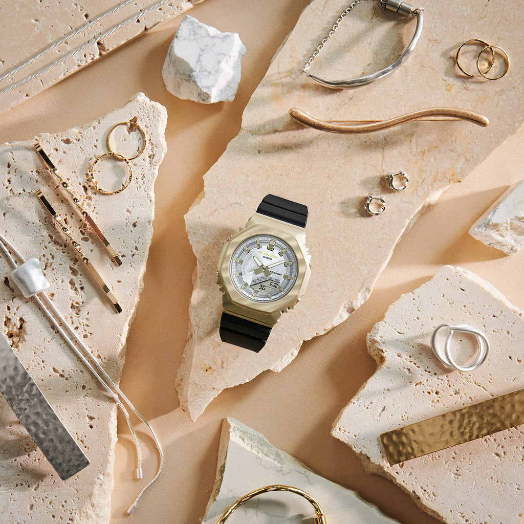 G-Shock Women's Watch with Silver Resin & Stainless Steel Case and Silver Resin Band-i-Watch-4