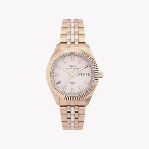 Timex Women's Rose Gold Stainless Steel Watch, Pink Dial | Tw2u82800 by i-watch