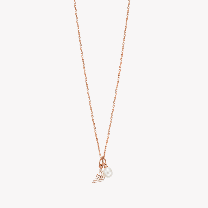 Emporio Armani Women's Rose Gold Necklace, Mother of Pearl Eagle Pendant | EG3573221