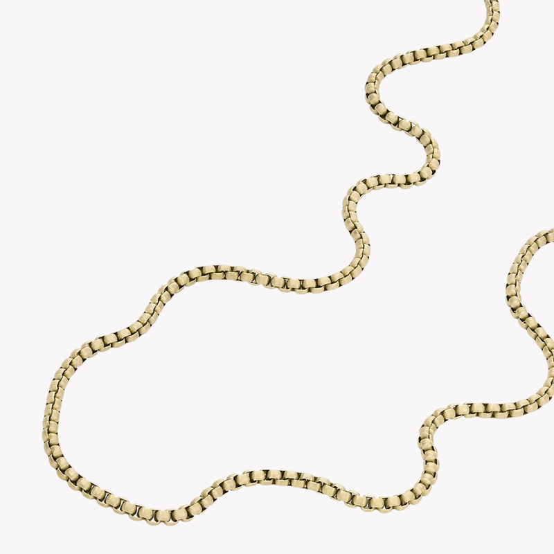 Fossil Men's Gold-Tone Necklace, Box Chain | JF04504710