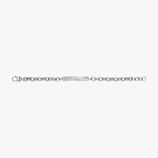 Fossil Men's Silver Bracelet, Linear Texture | JF04569040