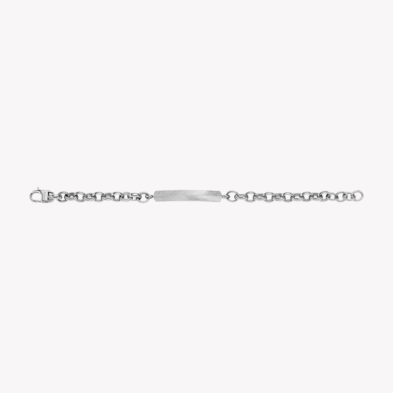 Fossil Men's Silver Bracelet, Linear Texture | JF04569040