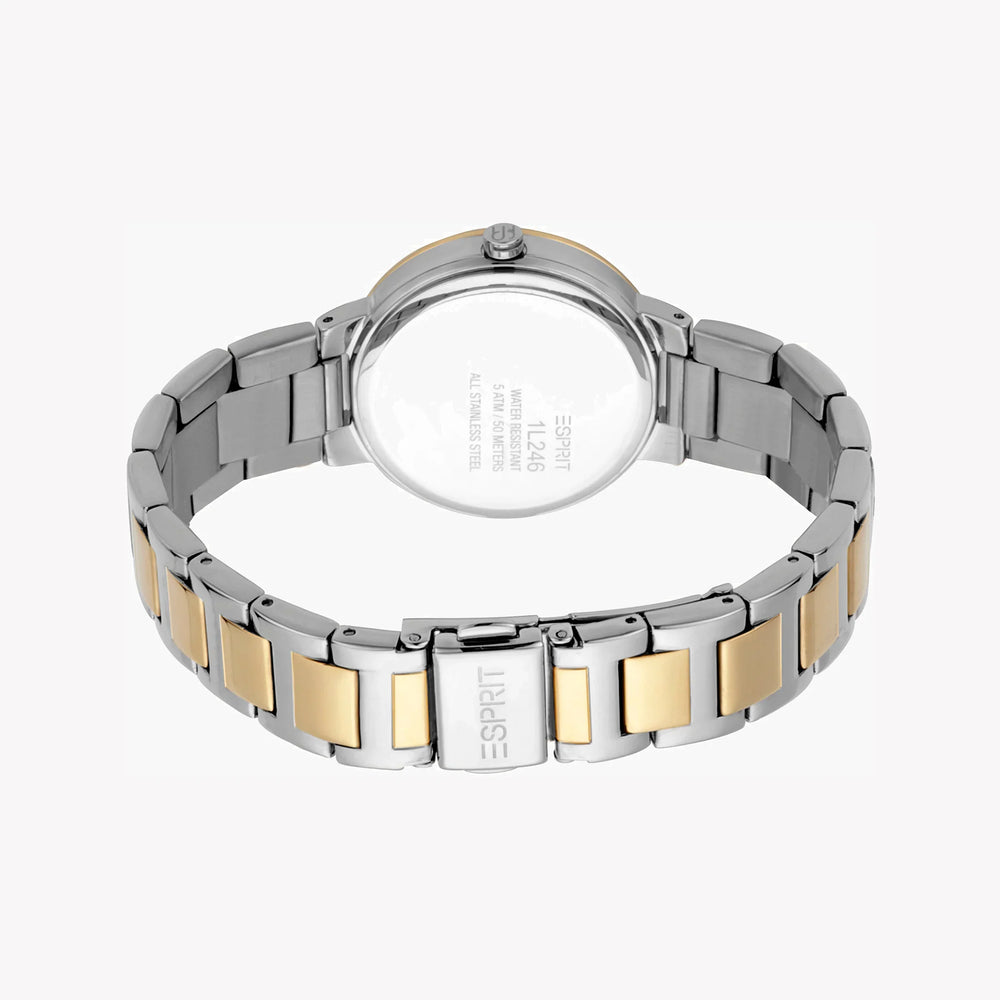Esprit Women's Silver & Gold Stainless Steel Watch, Silver Dial | Es1l077m0035 by i-watch