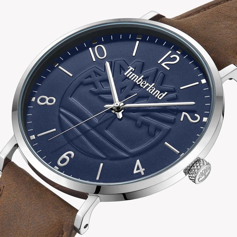 Timberland Men's Stainless Steel, Brown Leather | Tdwga0010901 by i-watch