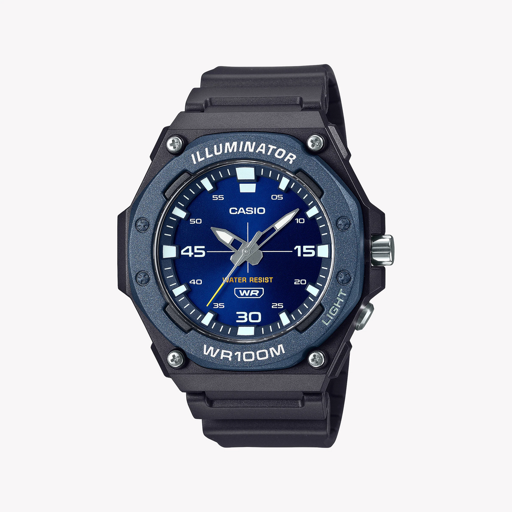Casio Men's Black Resin Watch, Blue Dial | Mw-620h-2avdf by i-watch