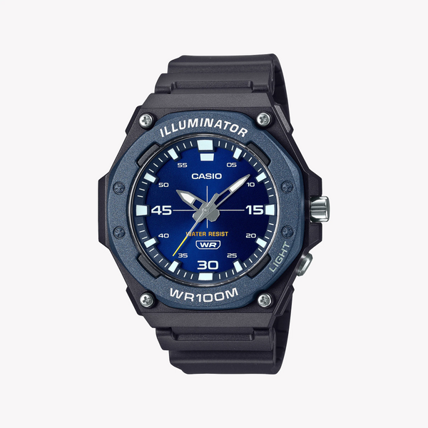 Casio Men's Black Resin Watch, Blue Dial | Mw-620h-2avdf by i-watch
