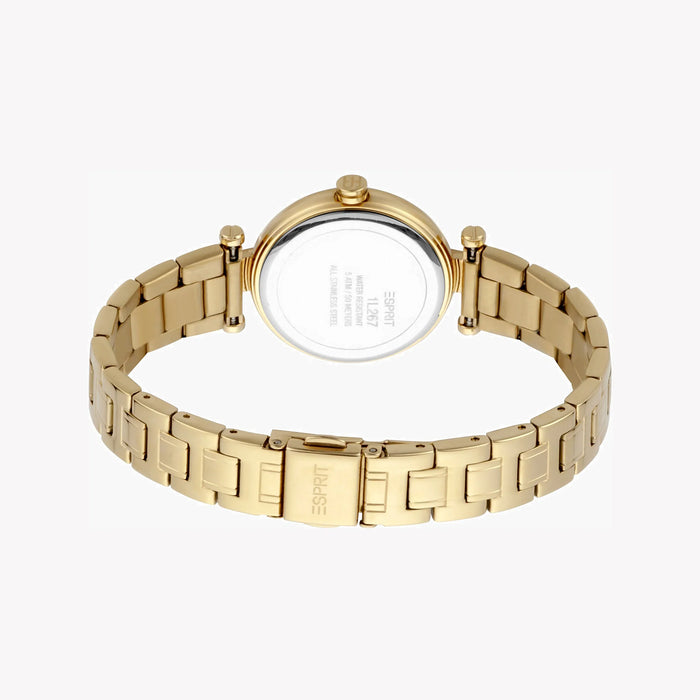 Esprit Women's Gold Stainless Steel Watch, Silver Dial | Es1l160m0055