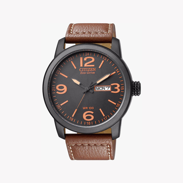 Citizen Men's Black Stainless Steel, Brown Leather | Bm8475-26e by i-watch