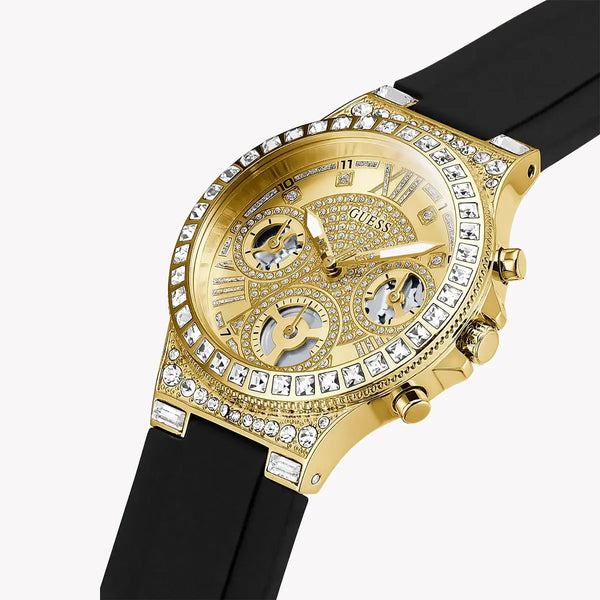 Guess Women's Gold Stainless Steel, Black Silicone | Gw0257l1 by i-watch