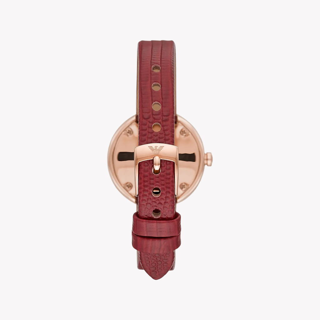 Emporio Armani AR11438 Rose Gold & Red Leather Women's Watch-i-Watch-3