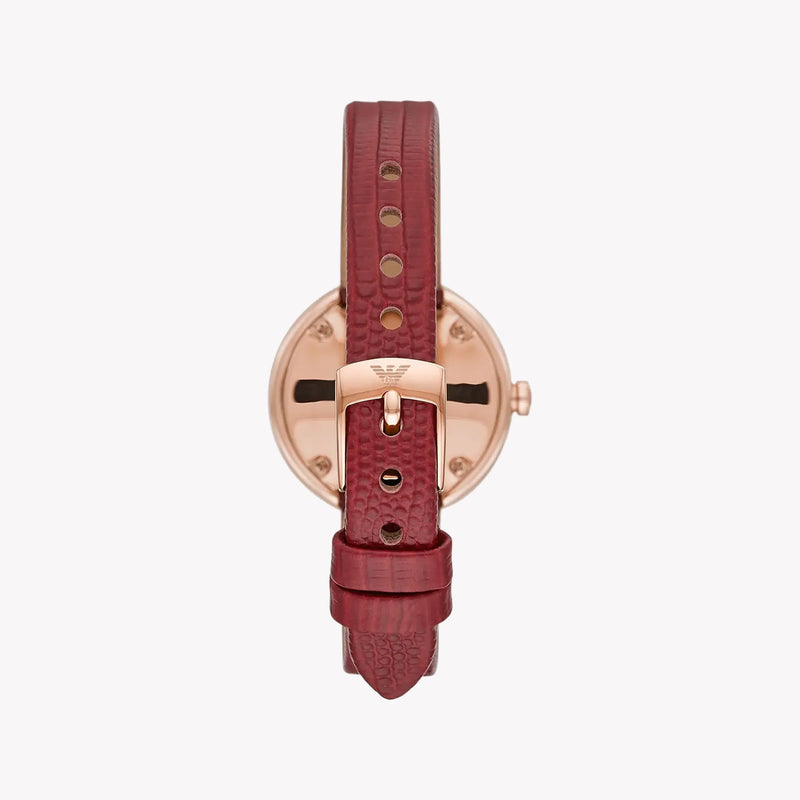Emporio Armani Women's Red Leather Watch, Rose Gold | Ar11438 by i-watch