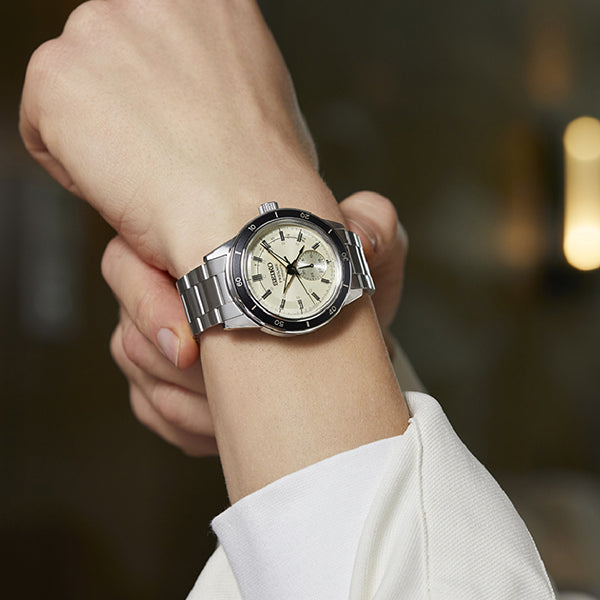 Seiko SSA447J1 Men's Automatic Watch, 40.8mm, Beige Dial-i-Watch-3