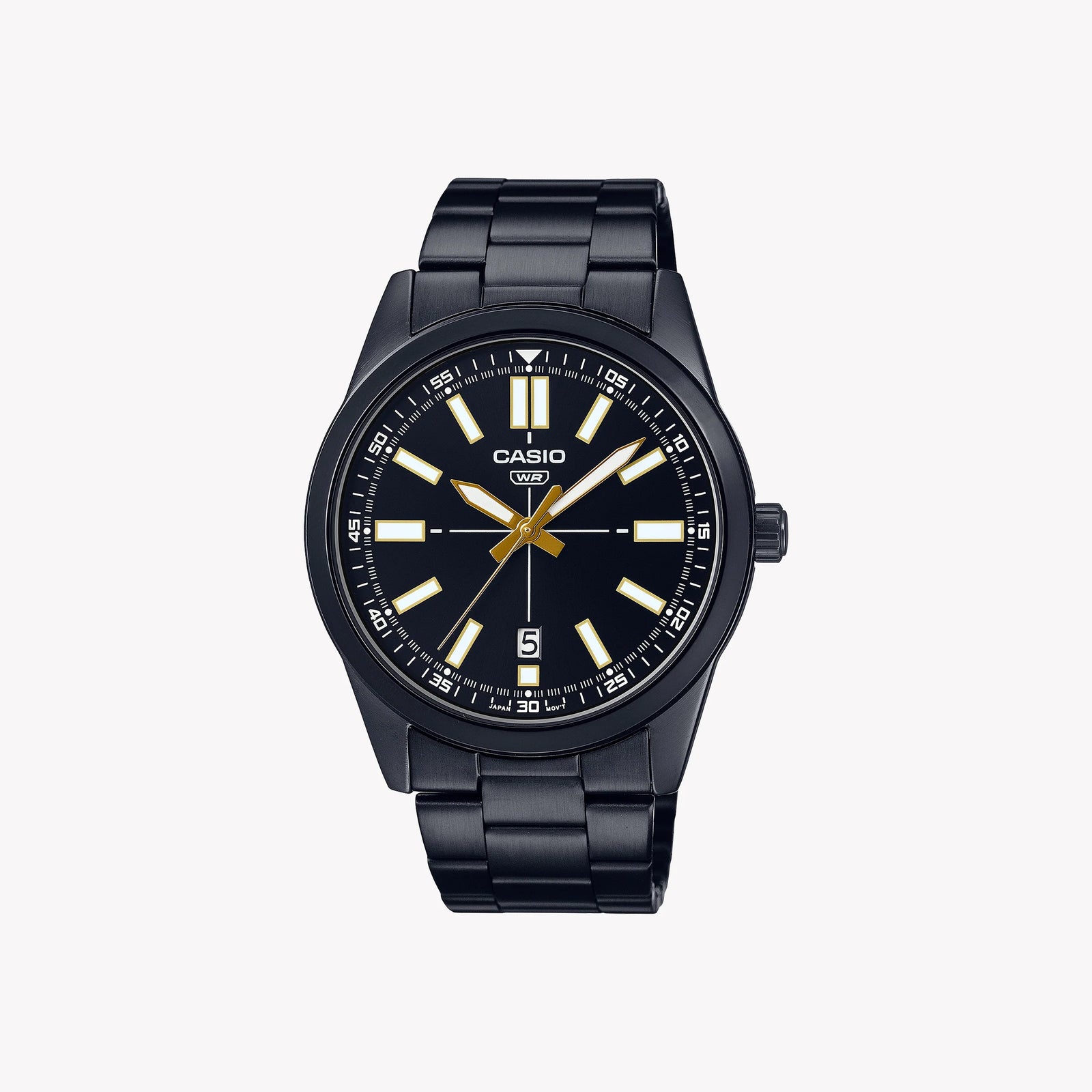 CASIO MTP-VD02B-1E BOLD & SPORTY - STYLISH MEN'S WATCH WITH BLACK DIAL & STAINLESS STEEL BAND