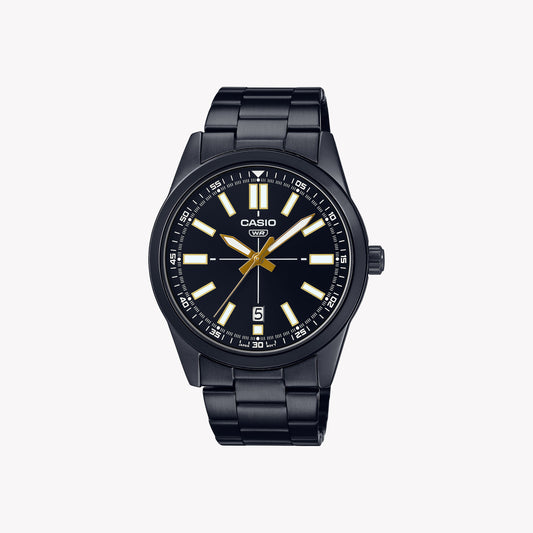 Casio MTP-VD02B-1E analoge schwarze Herrenuhr