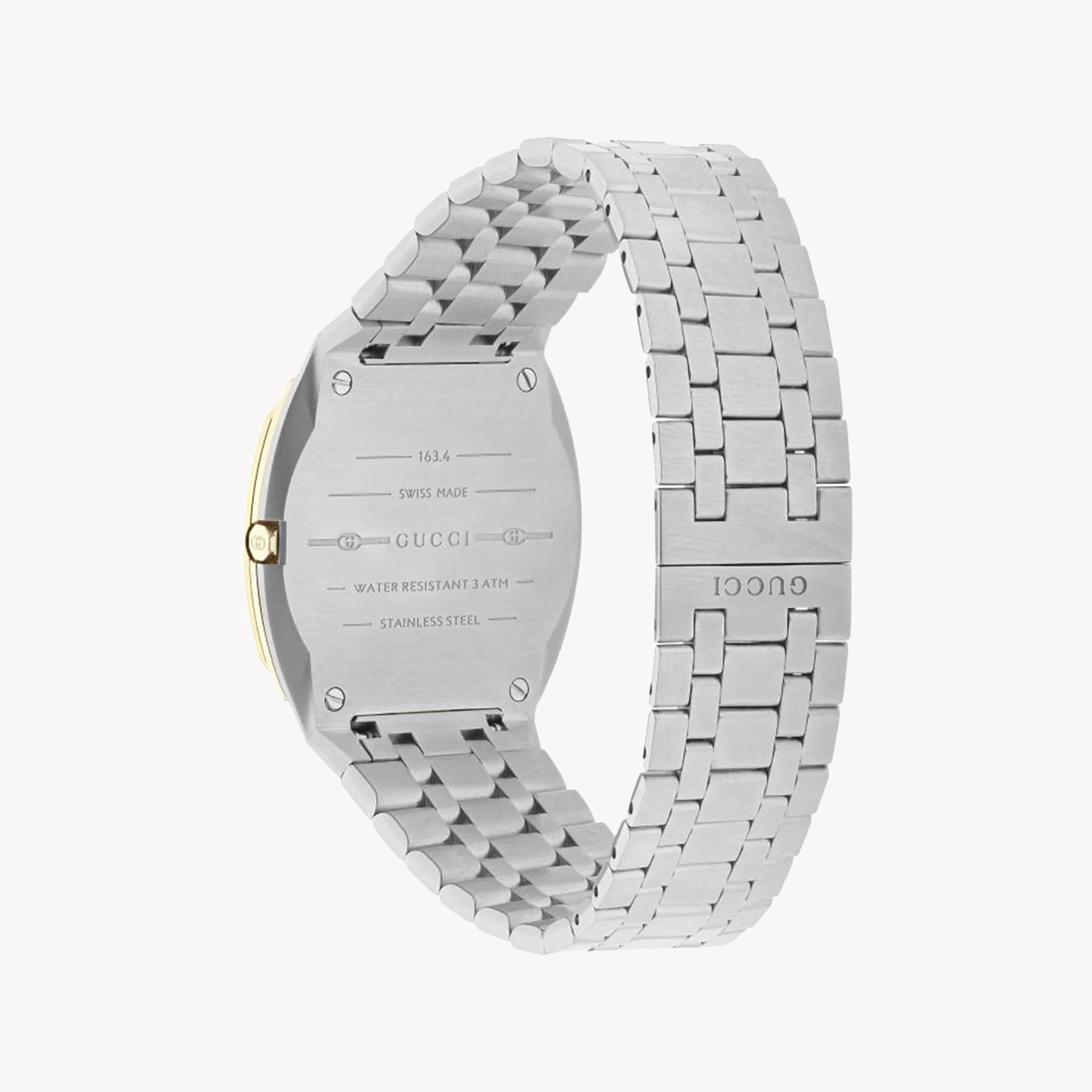 GUCCI YA163405 LUXURY TIMEPIECE - ELEGANT SILVER-GOLD & GOLD DIAL UNISEX WATCH