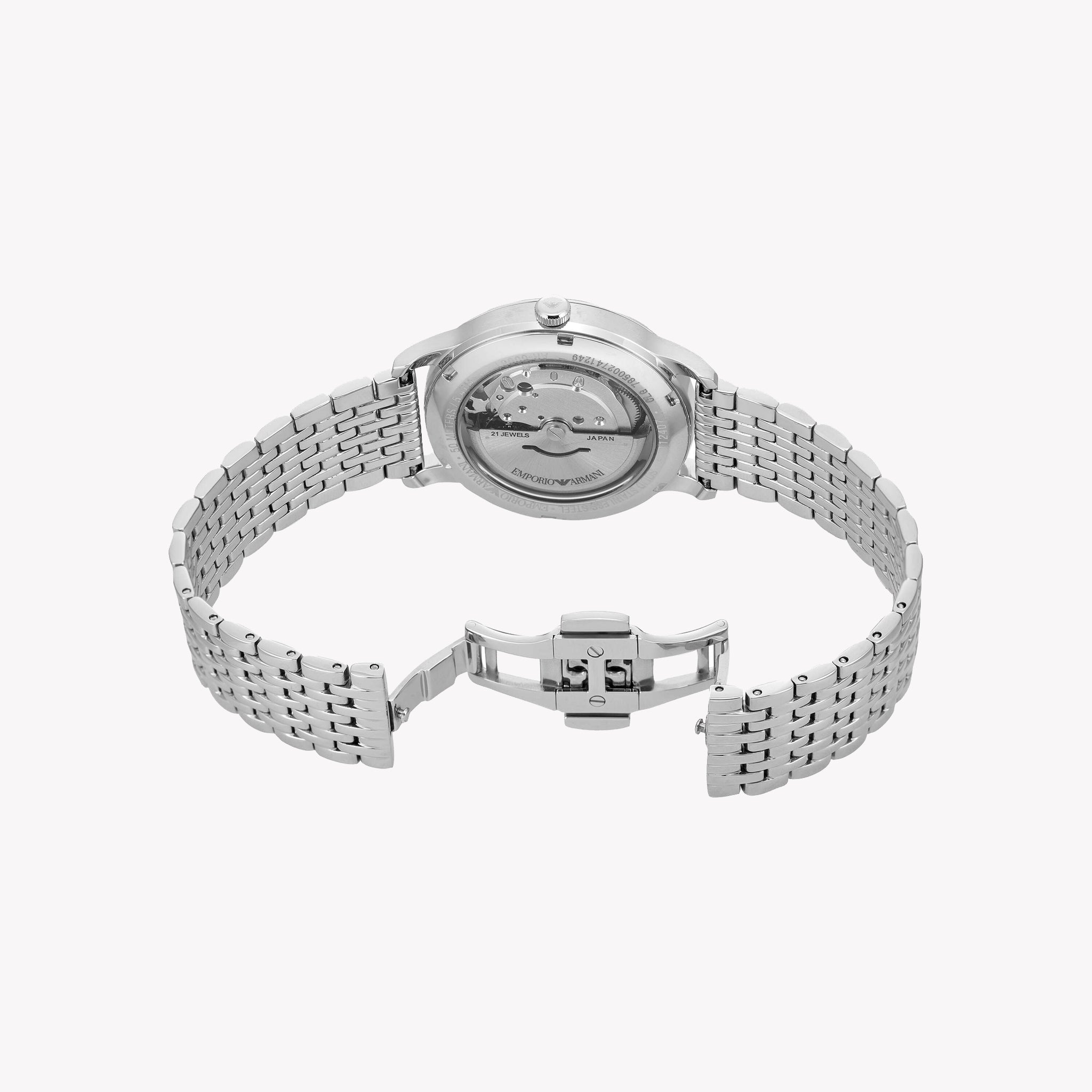 Emporio Armani Men's Silver Watch, Black Dial | AR60081 – i