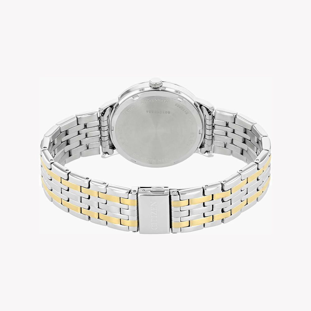 Citizen Men's Silver & Gold Watch, White Dial | Be9174-55a by i-watch