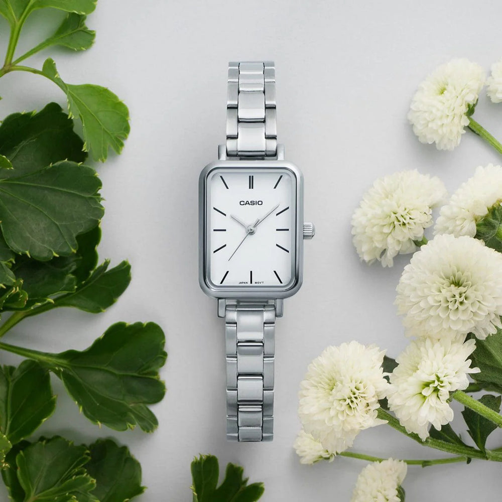 Casio Women's Silver Stainless Steel Watch, White Dial | Ltp-V009d-7eudf by i-watch