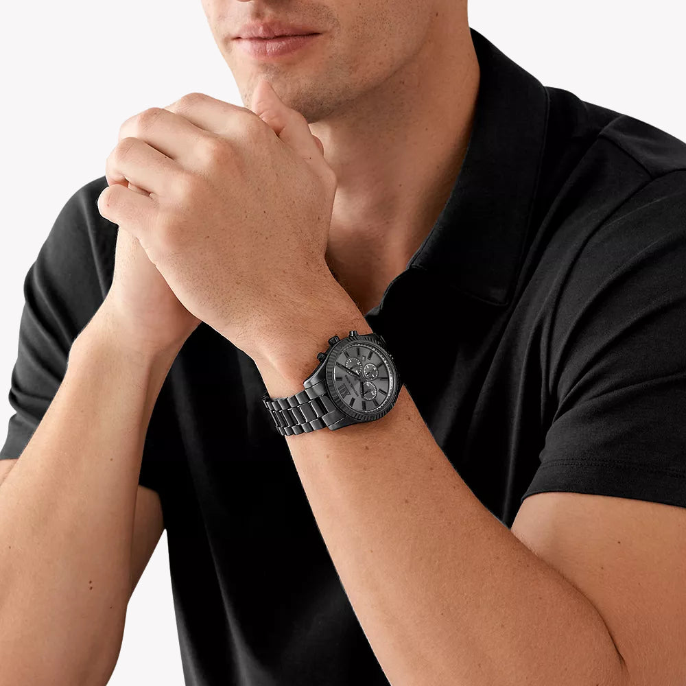 MICHAEL KORS MK9154 BOLD ALLY – MEN'S BLACK STAINLESS STEEL ANALOG WATCH-i-Watch-4