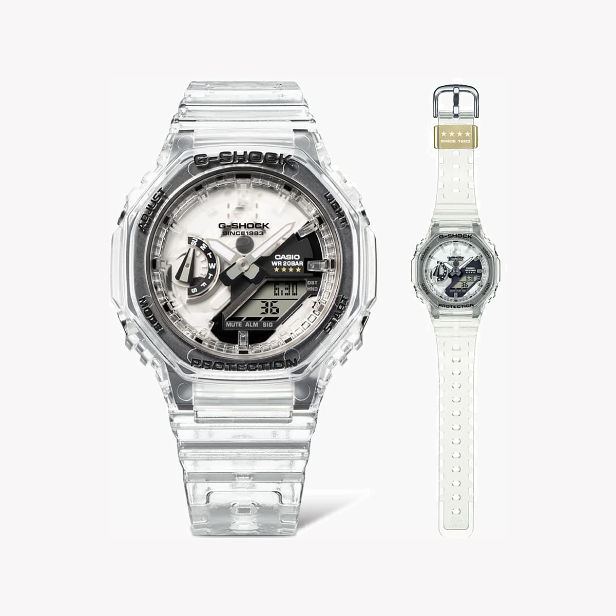 G-Shock Women's White Resin Watch, Silver Dial | Gma-S2140rx-7adr by i-watch