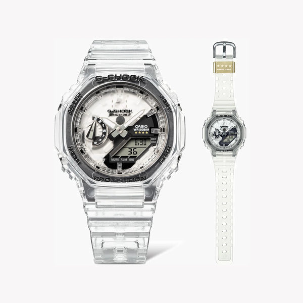 G-Shock Women's White Resin Watch, Silver Dial | Gma-S2140rx-7adr by i-watch