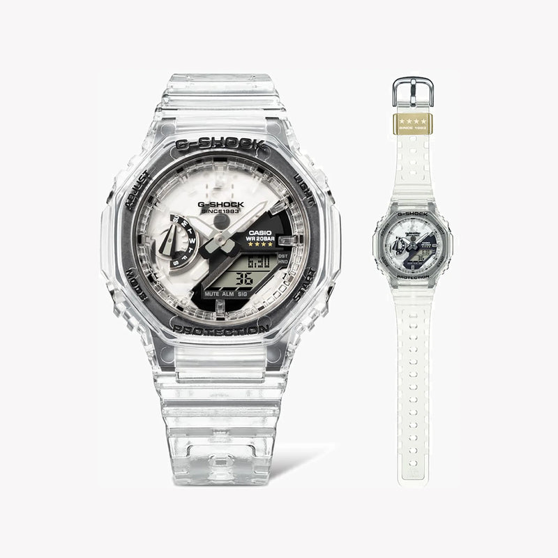 G-Shock Women's White Resin Watch, Silver Dial | Gma-S2140rx-7adr by i-watch