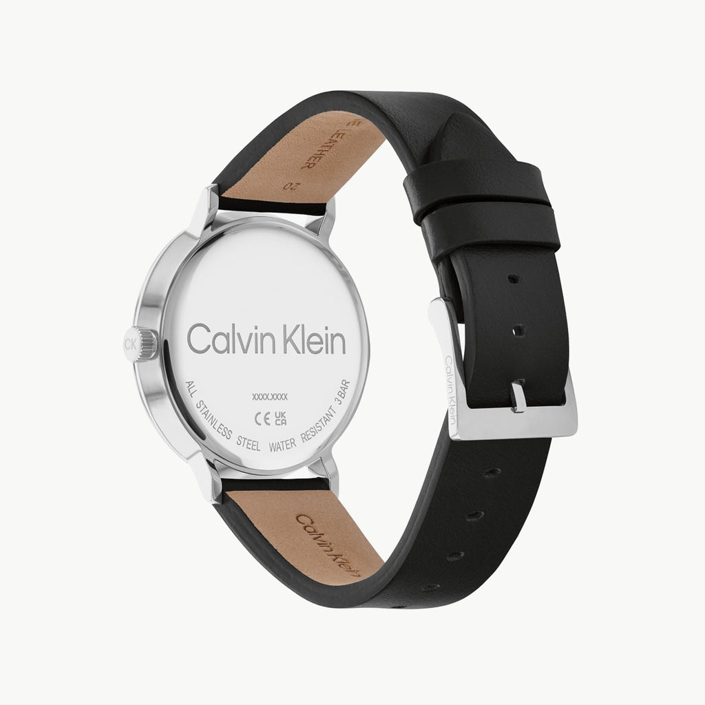 CK CALVIN KLEIN 25200050 - BOLD ELEGANCE MEN'S WATCH WITH BLACK STAINLESS STEEL & LUXURY LEATHER BAND-i-Watch-3