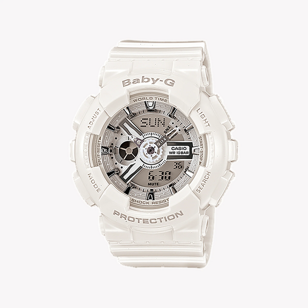 Baby-G Women's White Resin Watch, Digital Dial | Ba-110-7a3dr by i-watch