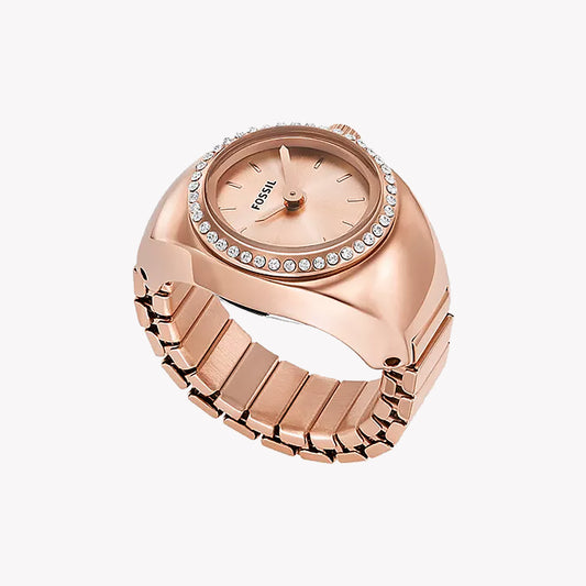 Watch Ring Two-Hand Rose Gold-Tone Stainless Steel ES5320