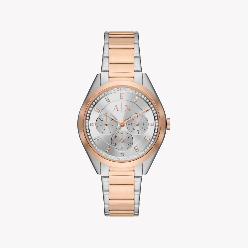 ARMINI EXCHANGE AX5655: ELEGANT SILVER-ROSE GOLD TIMEPIECE FOR MODERN WOMEN