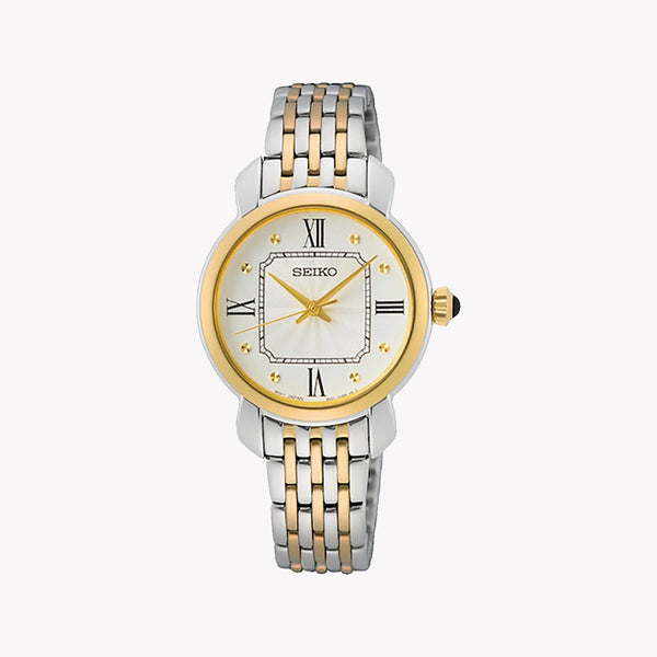 Seiko Women's Silver & Gold Watch, White Dial | Sur498p1 by i-watch
