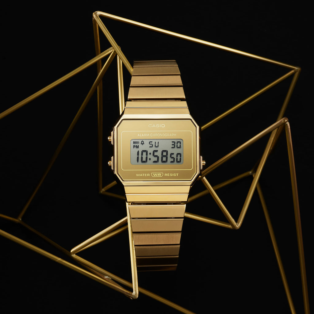 CASIO A700WEVG-9AEF ELEGANT CLASSIC - MODERN VERSATILITY UNISEX WATCH WITH METAL STRAP AND GOLD DIGITAL DISPLAY-i-Watch-3