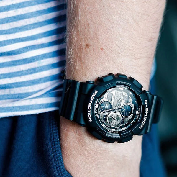 Casio G-Shock Ga-140gm-1a1dr - Bold Adventurer Men's Watch In Matte Black Resin by i-watch