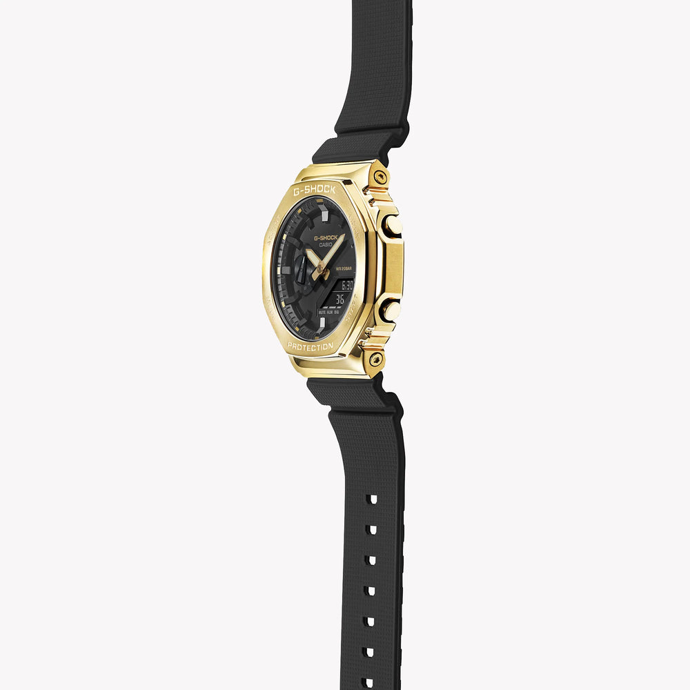Casio G-Shock Gm-2100g-1a9dr - Bold Gold Metal Clad Men's Watch With Black Resin Band by i-watch