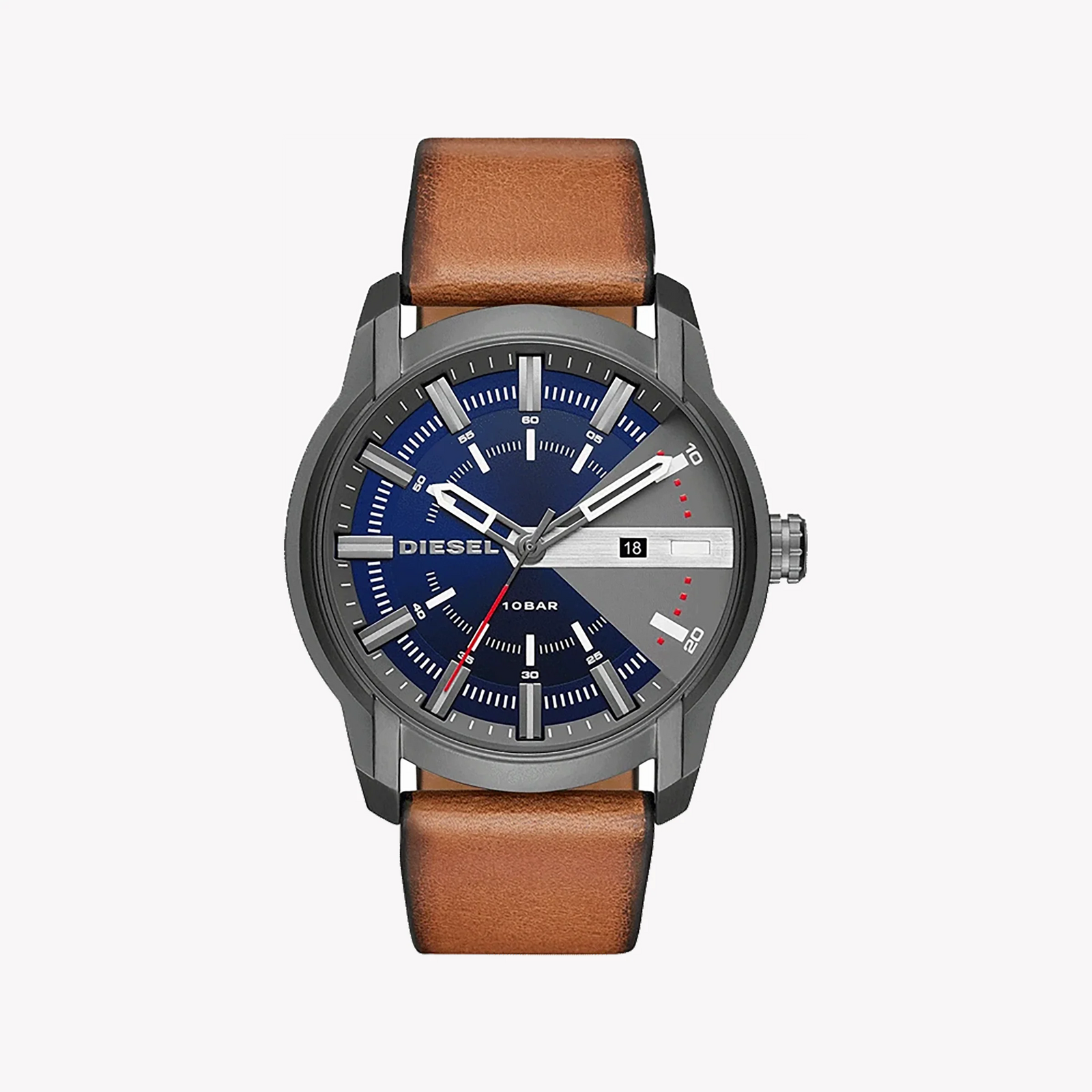Diesel Men's Black Stainless Steel, Brown Leather | Dz1784 by i-watch
