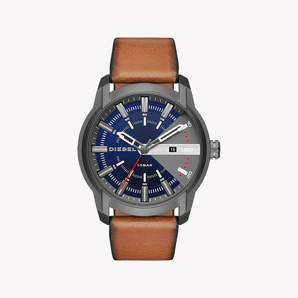 Diesel Men's Black Stainless Steel, Brown Leather | Dz1784 by i-watch