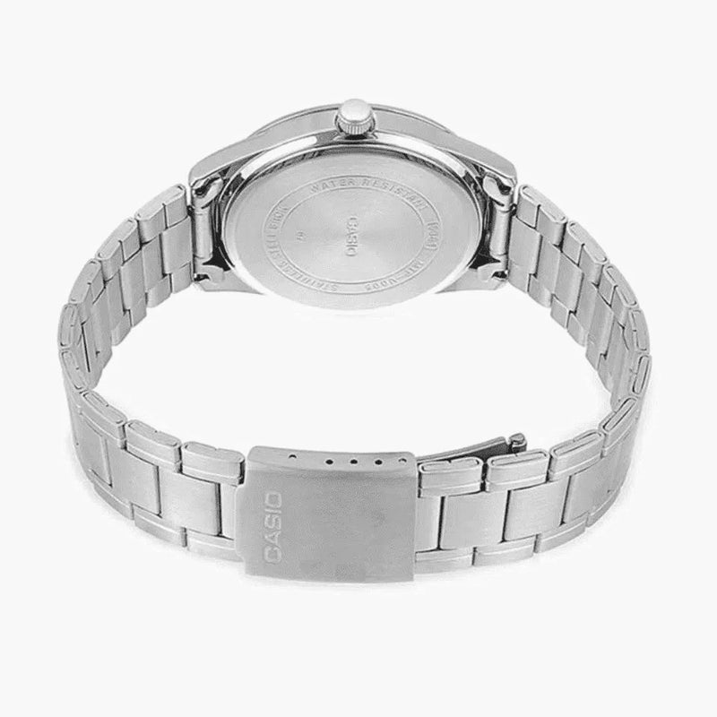 Casio Men's Silver Stainless Steel Watch, Black Dial | Mtp-V004d-1cudf by i-watch