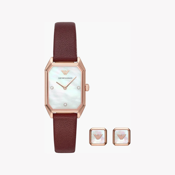Emporio Armani Women's Rose Gold Watch, White Dial | Ar80028 by i-watch