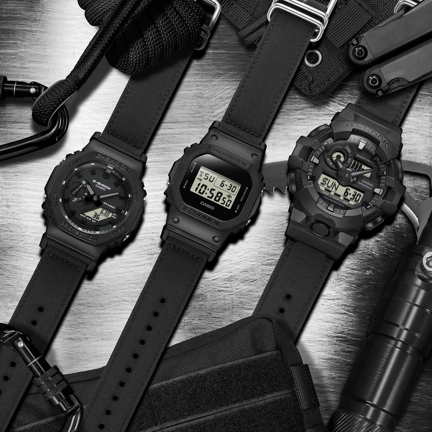 CASIO G-SHOCK DW-5600BCE-1 G-SHOCK THE ORIGIN - BLACK CORDURA ECO FABRIC STRAP SERIE Men's Watch