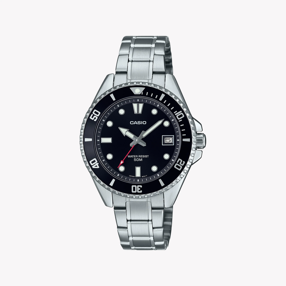 Casio Unisex Stainless Steel, Black Dial | Mdv-10d-1a1vef by i-watch