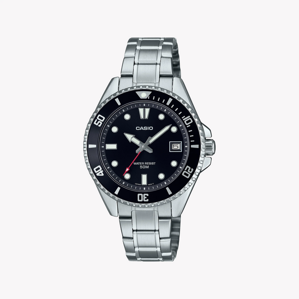 Casio Unisex Stainless Steel, Black Dial | Mdv-10d-1a1vef by i-watch